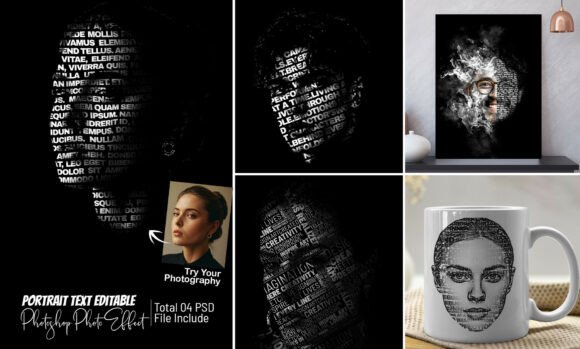 Download Text Portrait Editable Photo Effect - Photo effect Collection